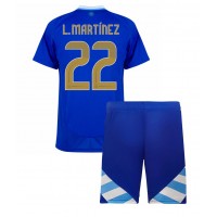 Argentina Lautaro Martinez #22 Bortedraktsett Barn Copa America 2024 Kortermet (+ Korte bukser)